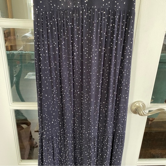 Seraphine Maternity Tiered Maxi Dress Small Navy White Dot - Picture 6 of 16